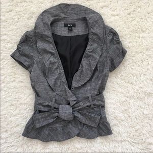 BCX gray work blouse